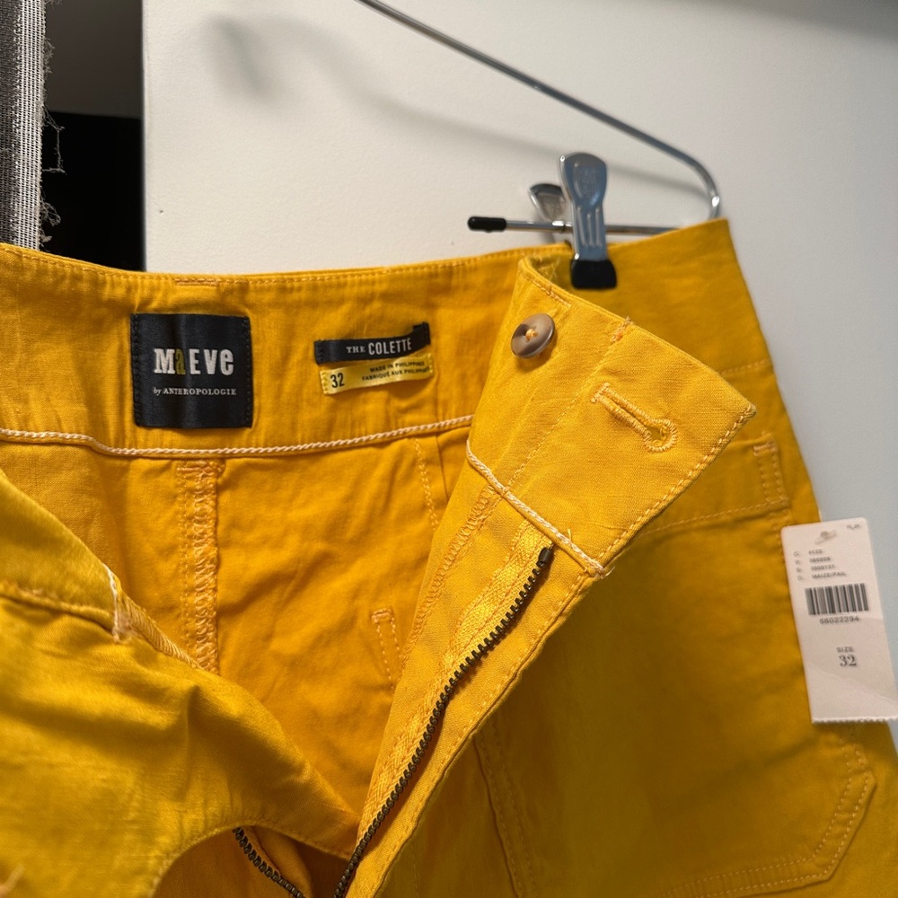 NWT Maeve by Anthropologie Collette Yellow Pants